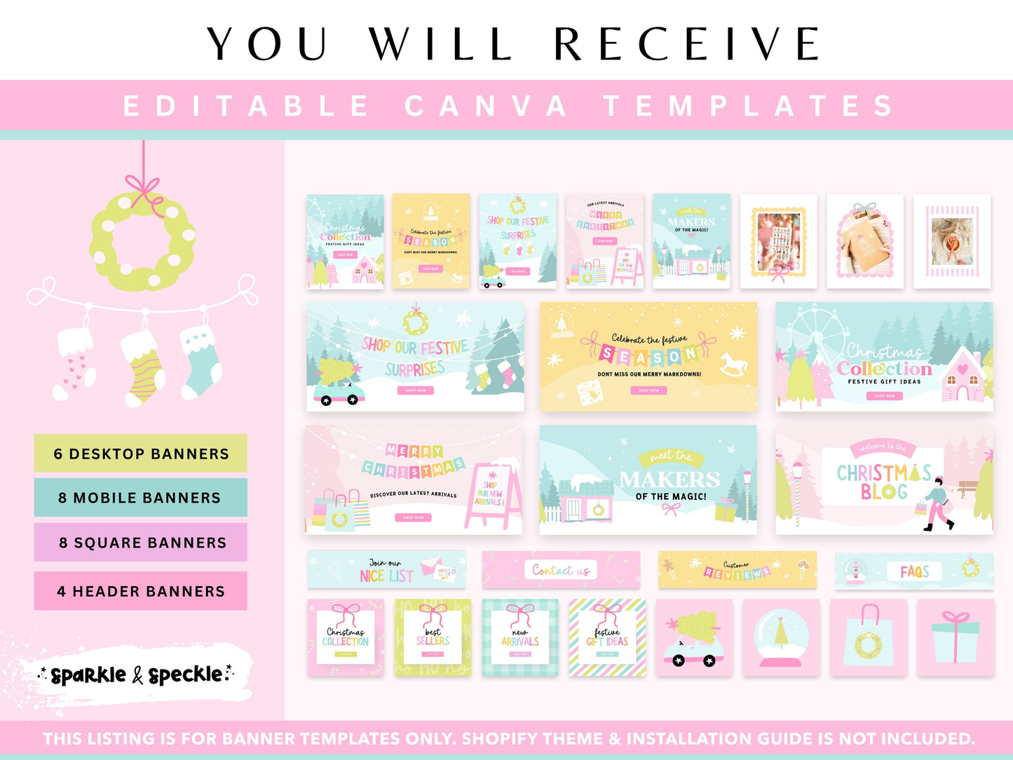 Pastel Christmas Shop Banner Templates