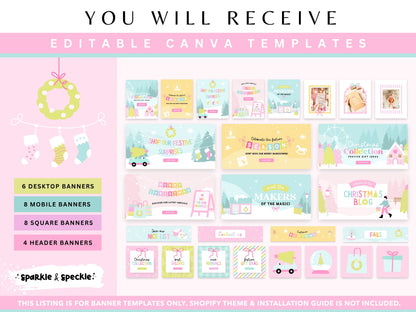 Pastel Christmas Shop Banner Templates