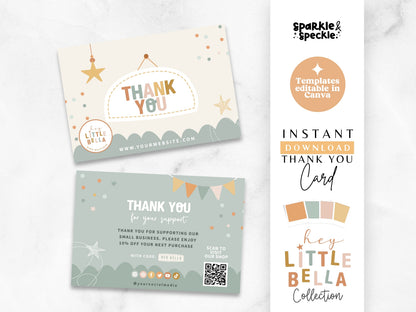 Kids Boho Thank You Card Template