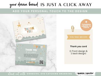Kids Boho Thank You Card Template