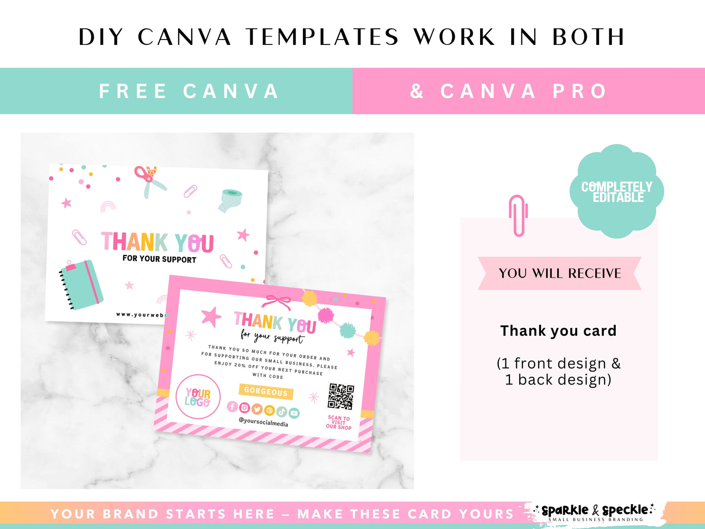 Thank You Card Template for Stationery and Craft Shops