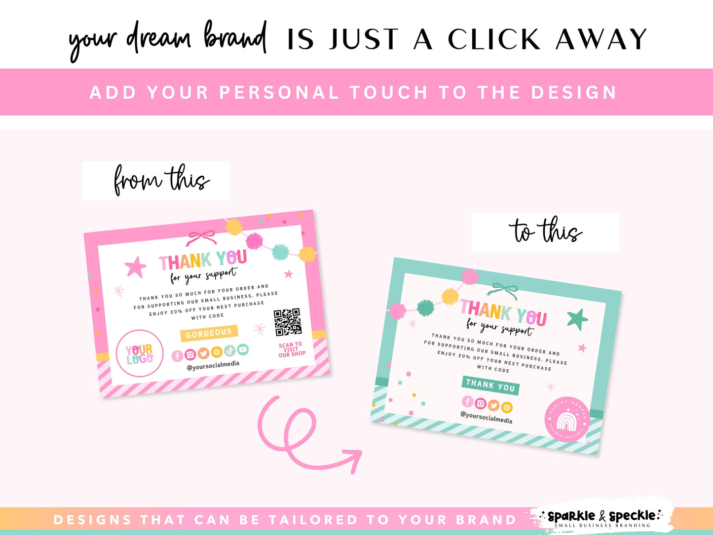 Thank You Card Template for Stationery and Craft Shops