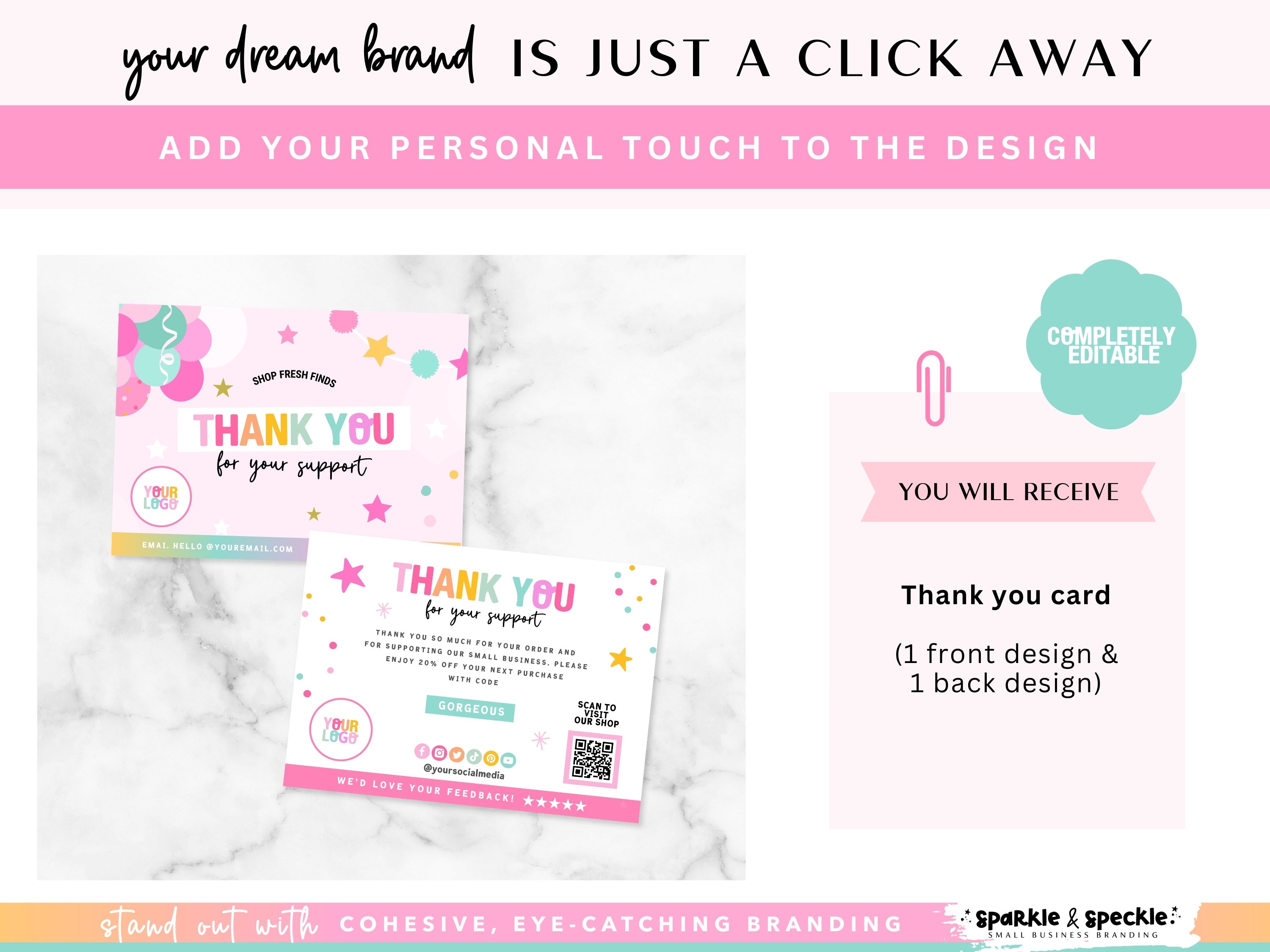 Balloon Thank You Card Template