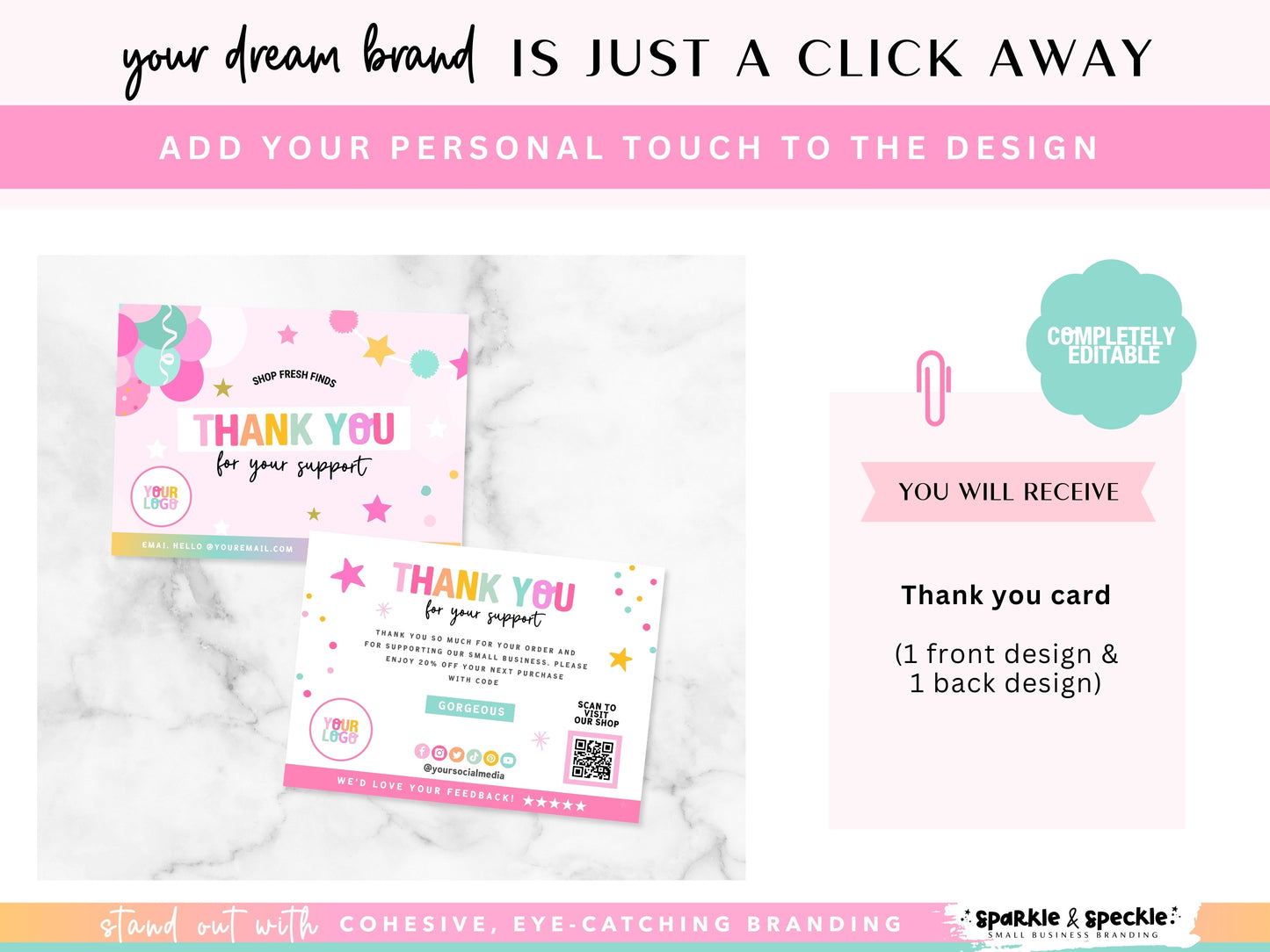 Balloon Thank You Card Template