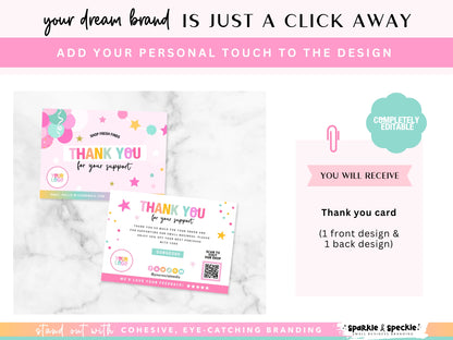 Balloon Thank You Card Template