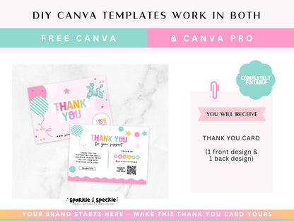 Party Colorful Thank You Card Template