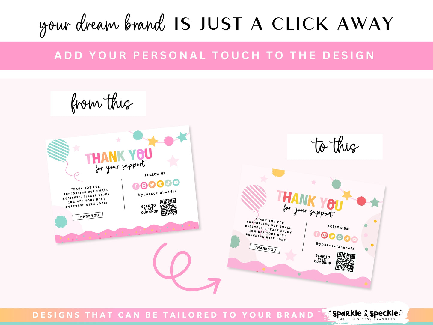 Party Colorful Thank You Card Template