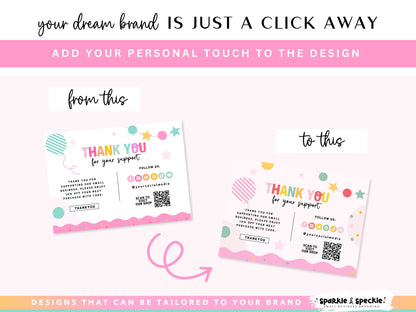 Party Colorful Thank You Card Template