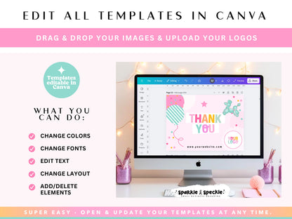 Party Colorful Thank You Card Template