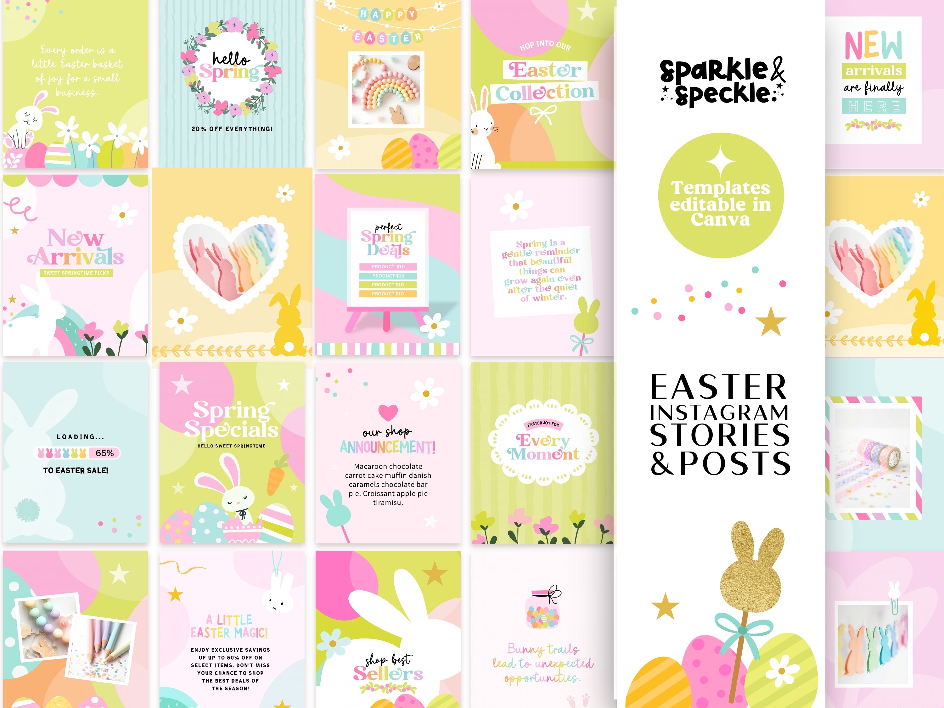 Pastel Spring Easter Instagram Templates