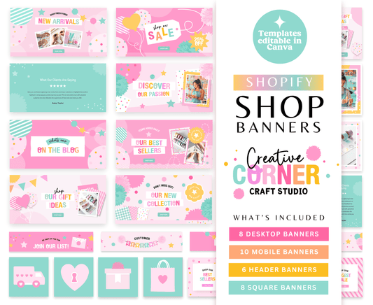 CREATIVE CORNER SHOPIFY STORE BANNERS