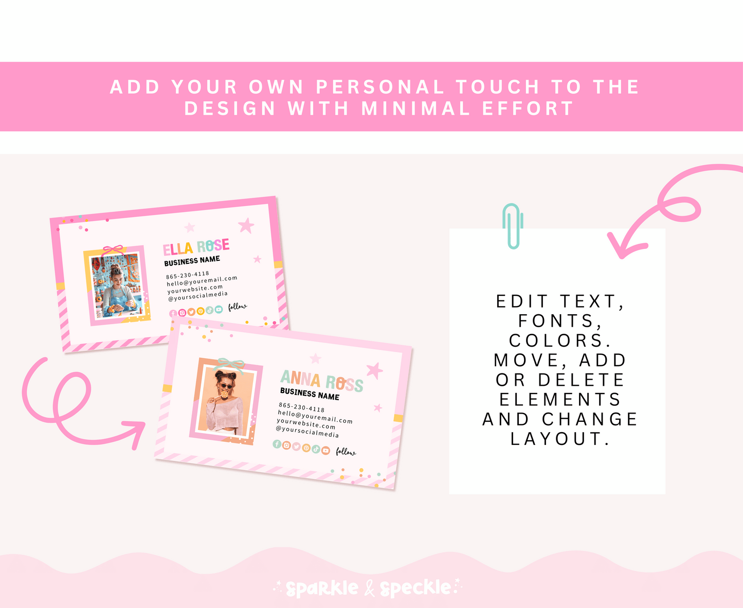 HELLO GORGEOUS STANDARD SIZE BUSINESS CARD TEMPLATE