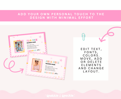 HELLO GORGEOUS STANDARD SIZE BUSINESS CARD TEMPLATE