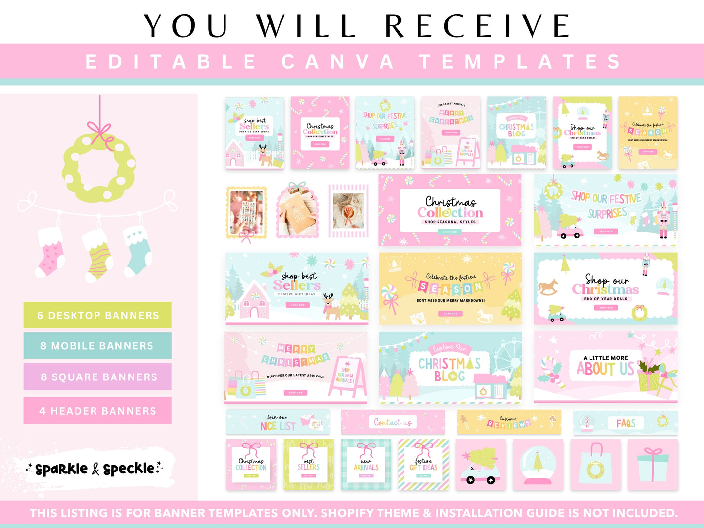 Pastel Christmas Shop Banner Templates