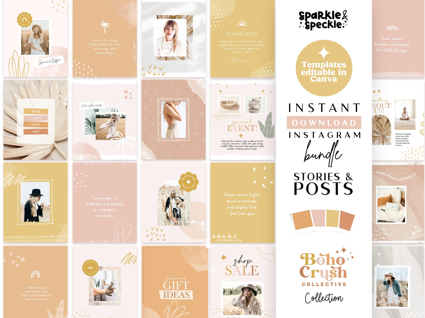 Neutral Boho Instagram Posts & Stories Templates