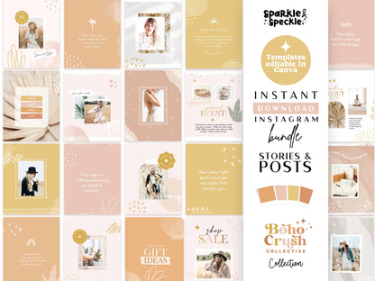 Neutral Boho Instagram Posts & Stories Templates