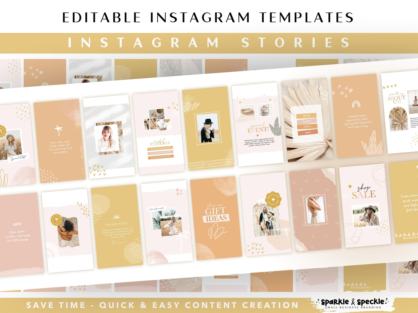 Neutral Boho Instagram Posts & Stories Templates