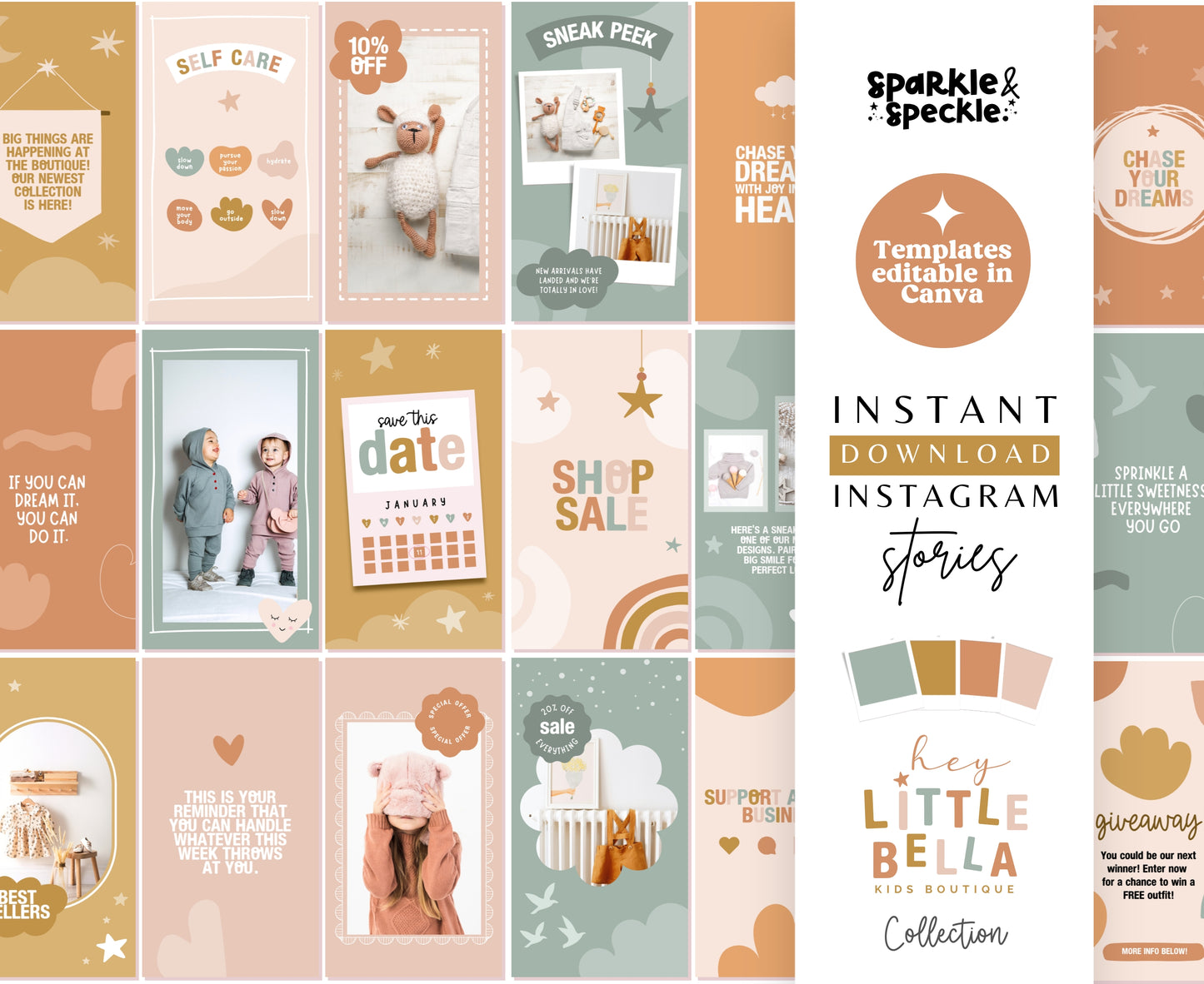 HEY LITTLE BELLA INSTAGRAM STORIES TEMPLATES