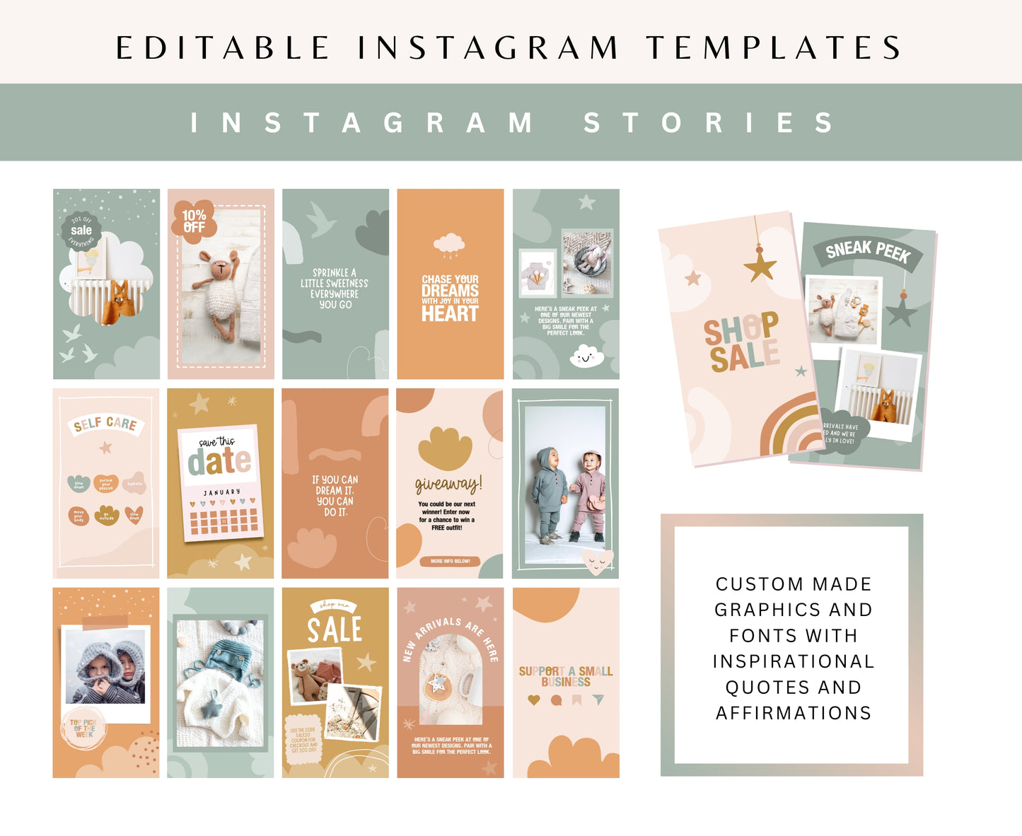 HEY LITTLE BELLA INSTAGRAM STORIES TEMPLATES