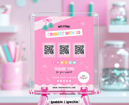 Hello Gorgeous Social Media QR Template