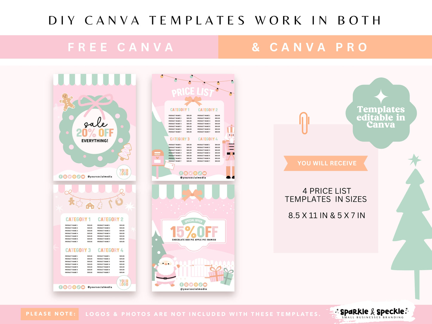 Rainbow Christmas Flyer & Price List Templates