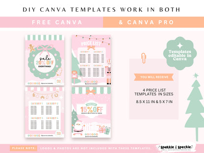 Rainbow Christmas Flyer & Price List Templates