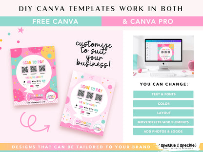 Vibrant QR Code Payment Sign Canva Template