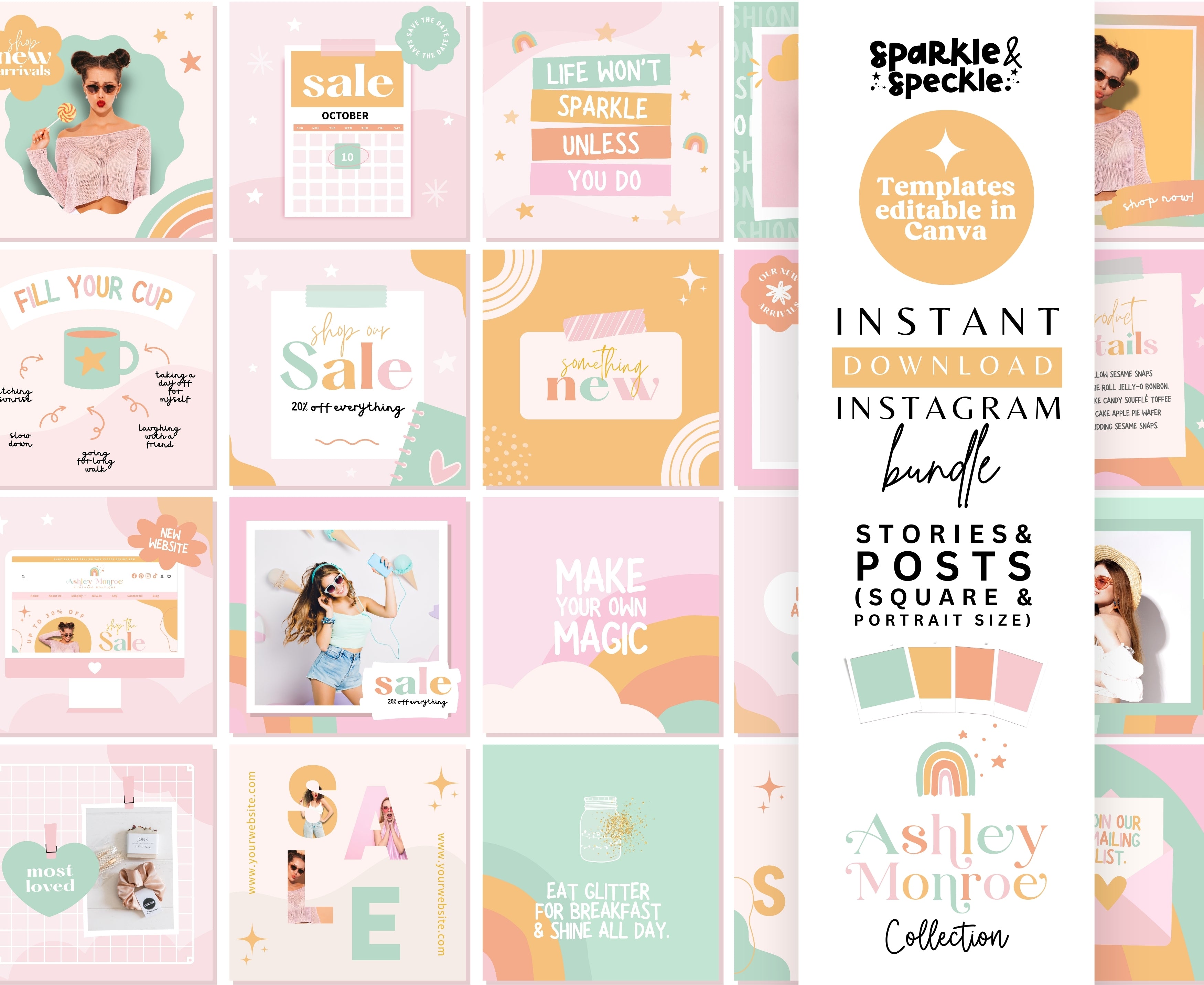 ASHLEY MONROE INSTAGRAM BUNDLE TEMPLATES