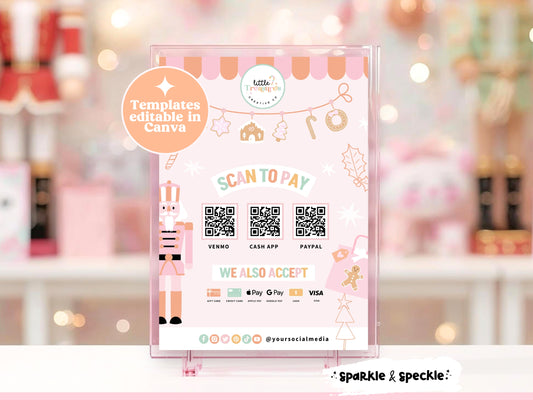 Christmas QR Code Payment Sign Canva Template