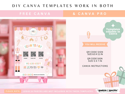 Christmas QR Code Payment Sign Canva Template