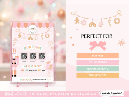 Christmas QR Code Payment Sign Canva Template