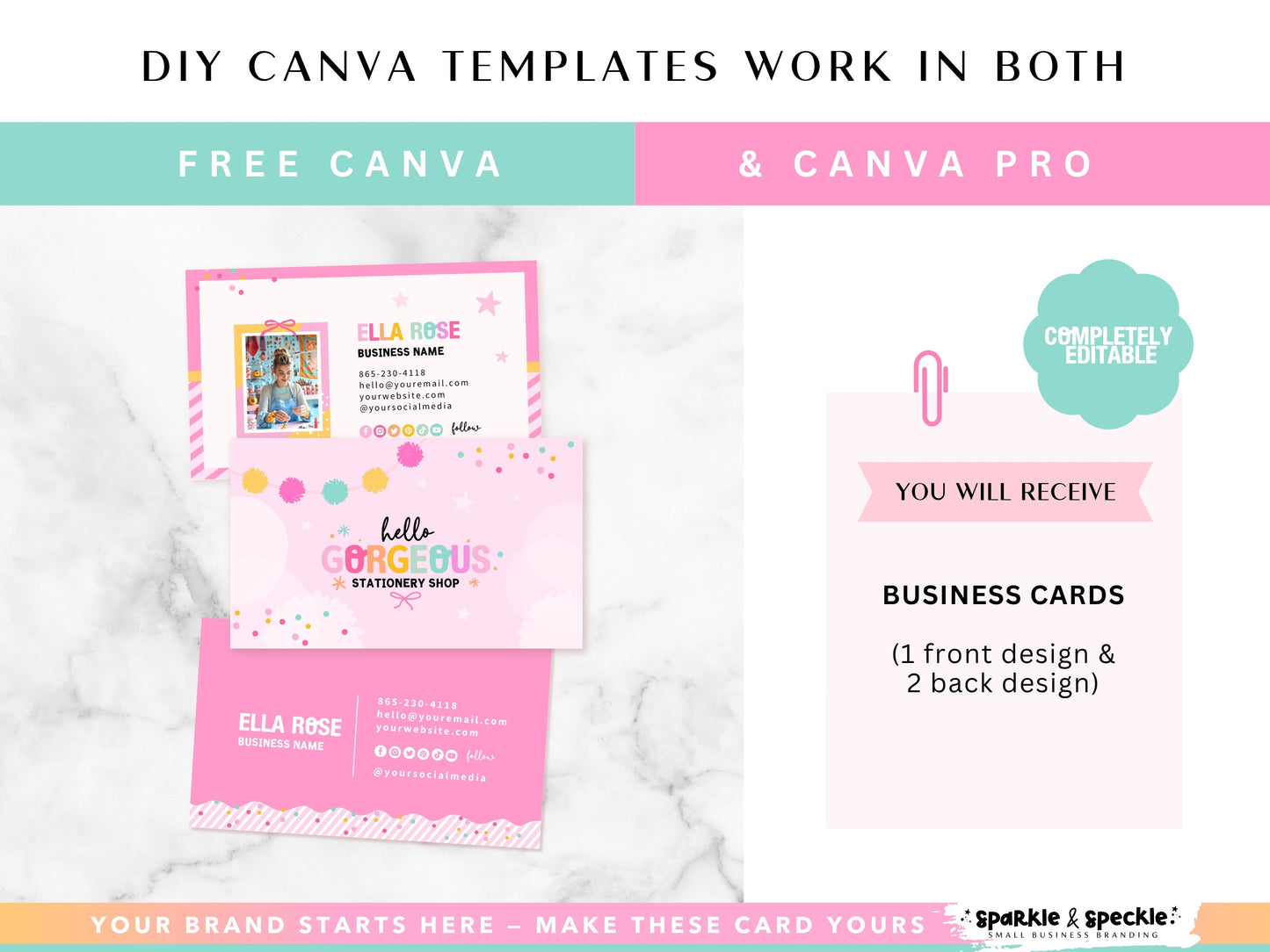 Vibrant Pastel Rainbow Business Card Template