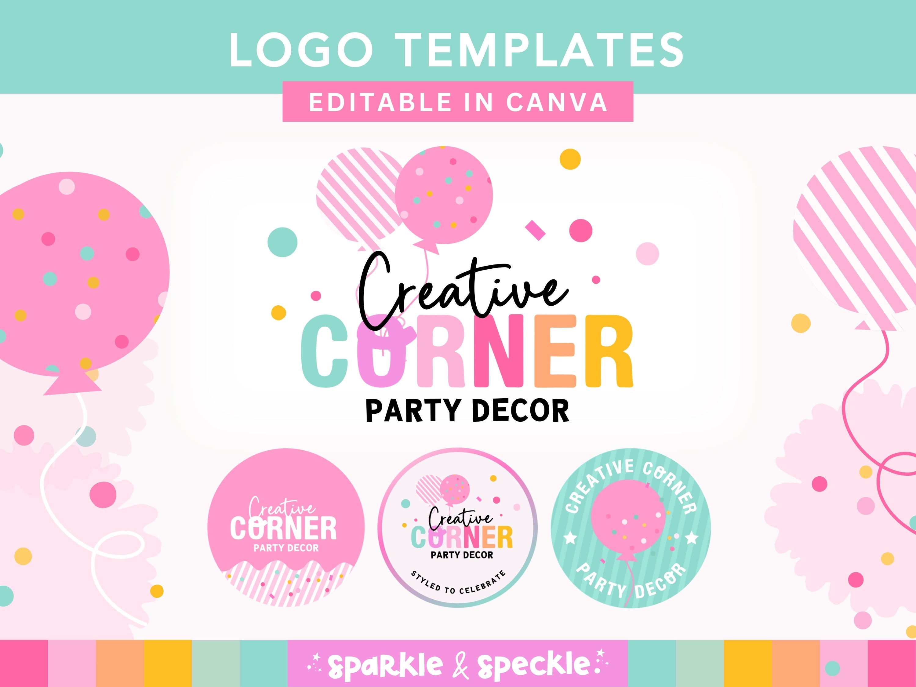 Party Balloon Logo Template Canva