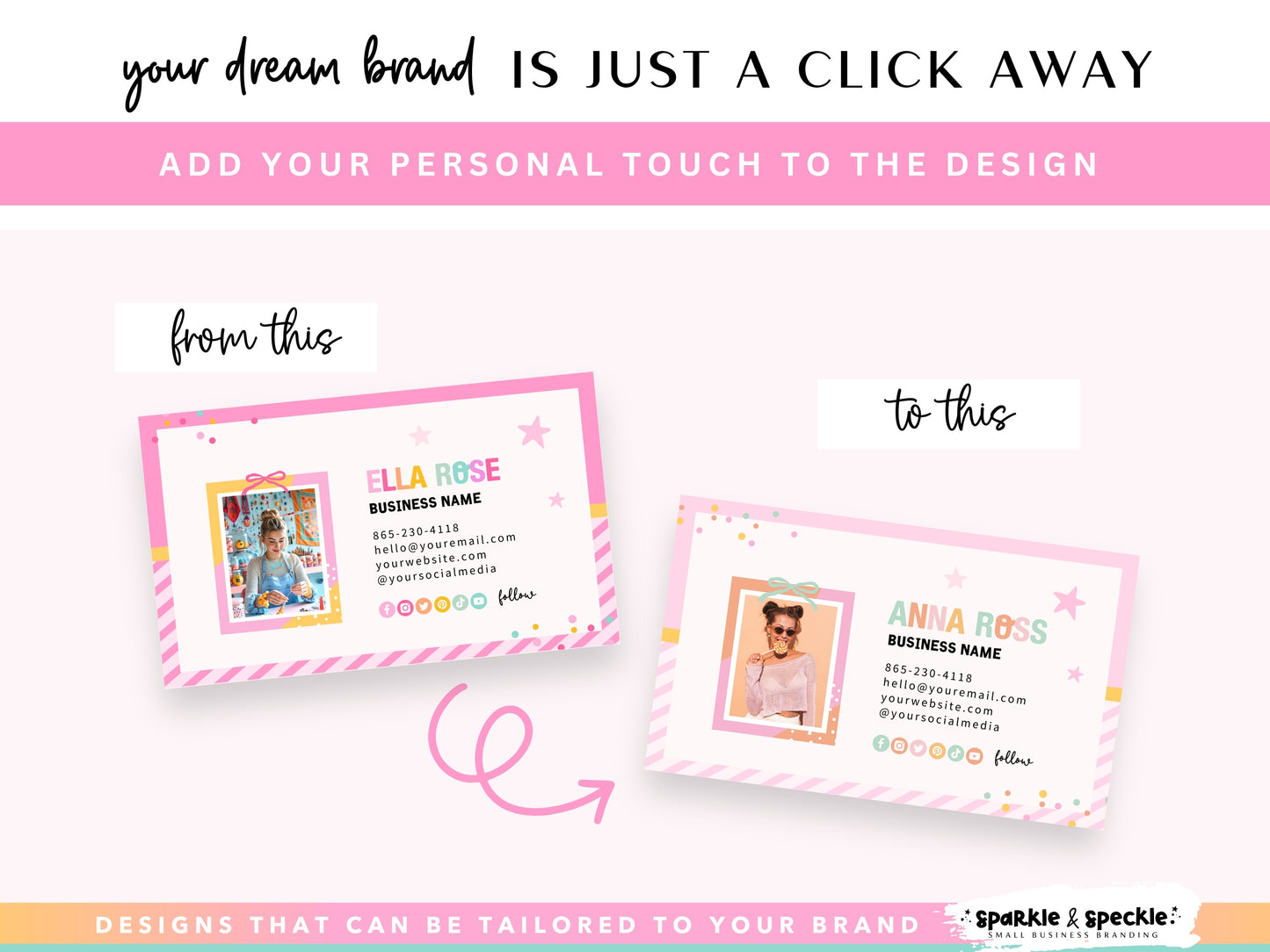 Vibrant Pastel Rainbow Business Card Template