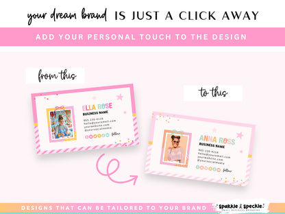Vibrant Pastel Rainbow Business Card Template