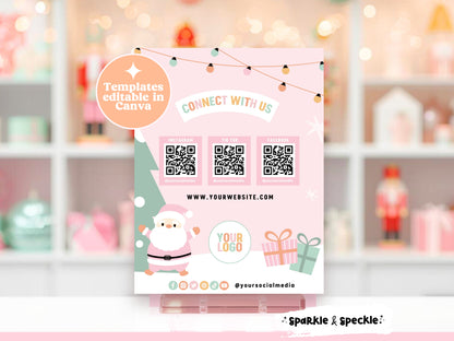 Christmas QR Code Social Sign Template