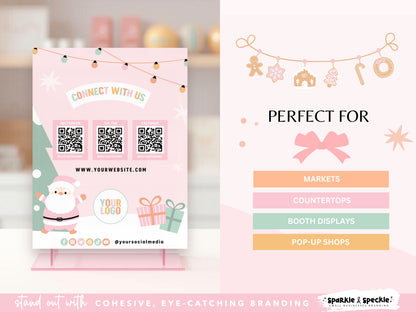 Christmas QR Code Social Sign Template