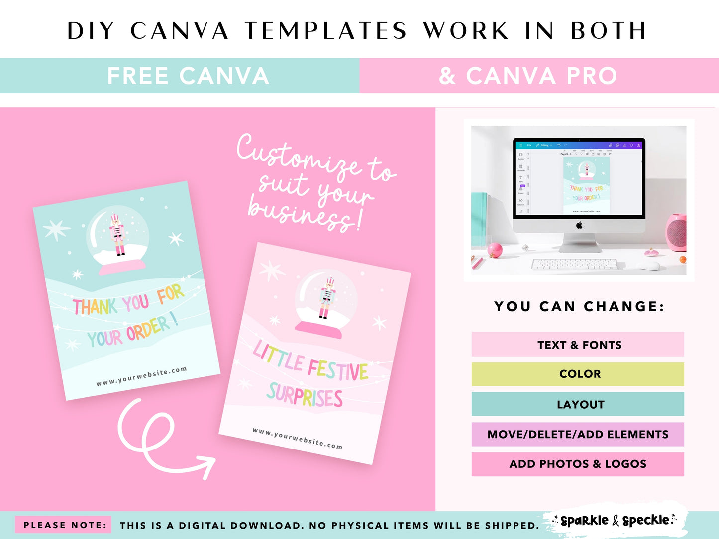 Pastel Christmas Thank You Card