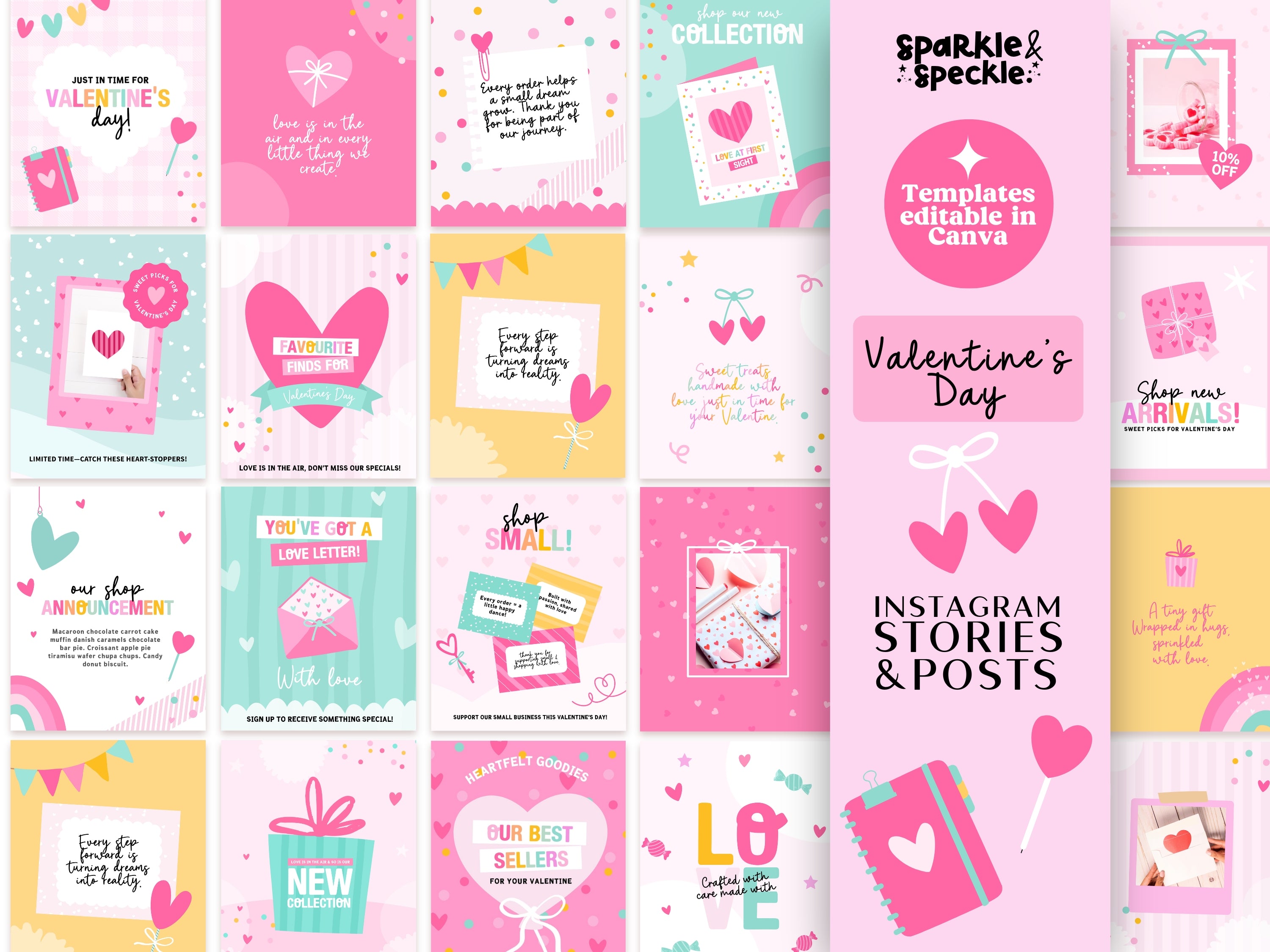 Colorful Valentines Instagram Bundle Templates