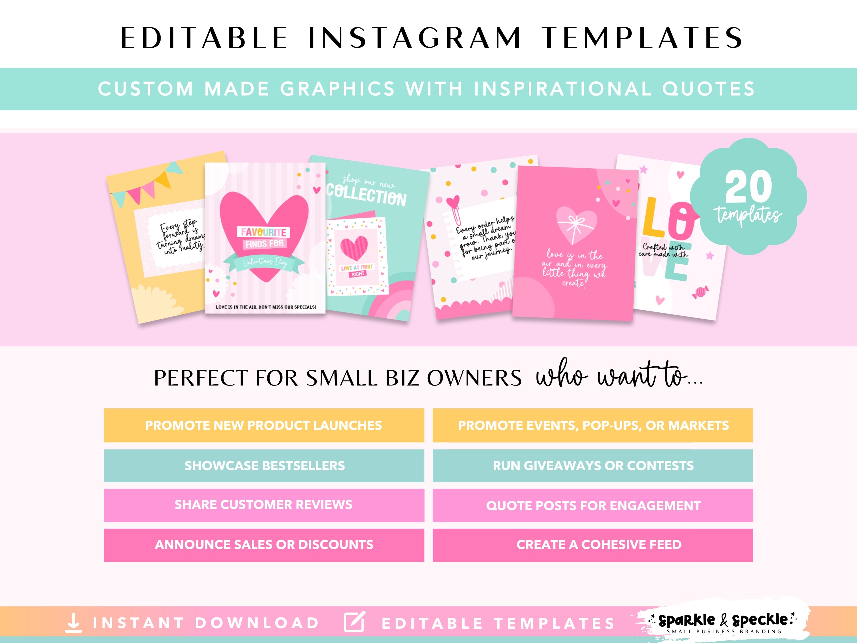 Colorful Valentines Instagram Bundle Templates