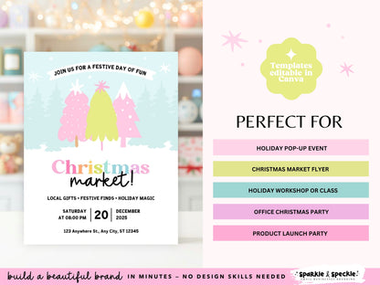 Pastel Christmas Market Flyer Template