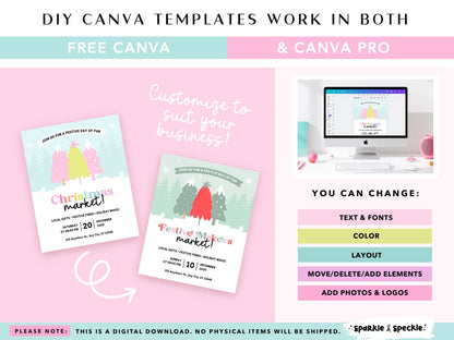 Pastel Christmas Market Flyer Template