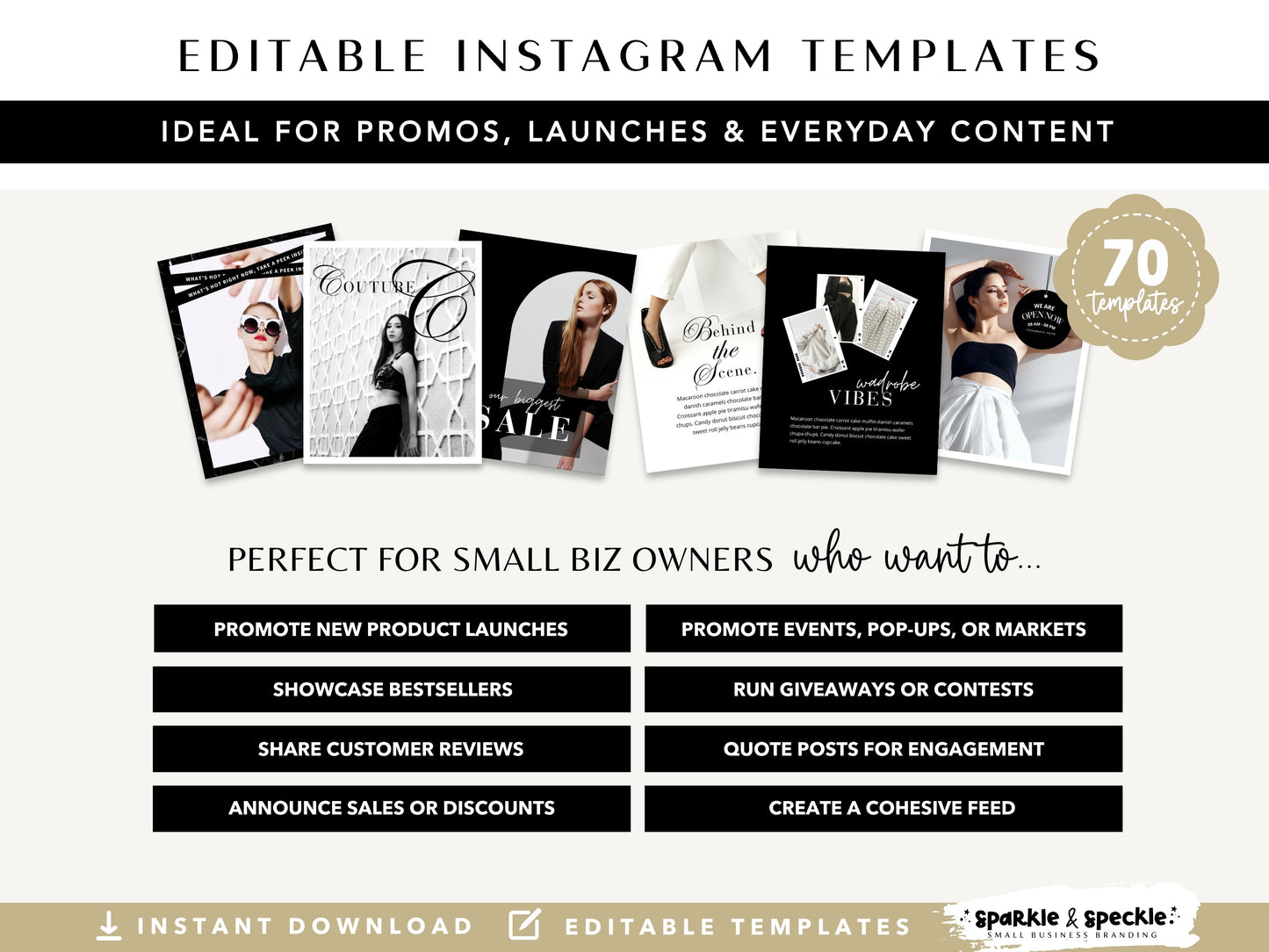 Luxury Black White Instagram Templates