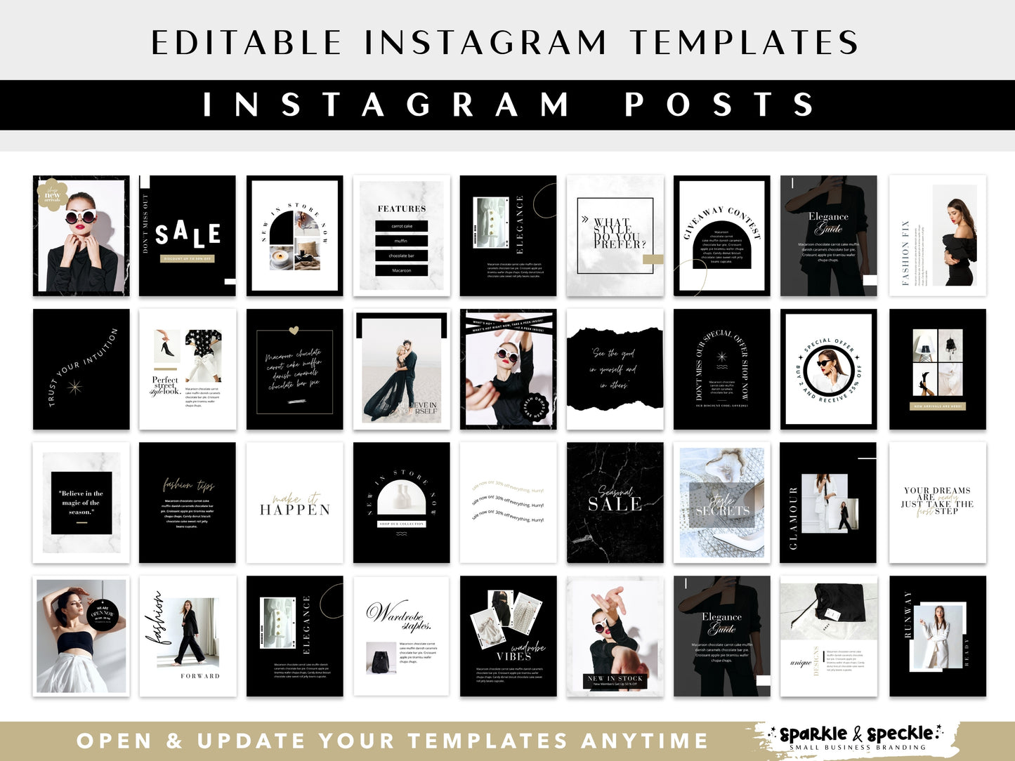 Luxury Black White Instagram Templates