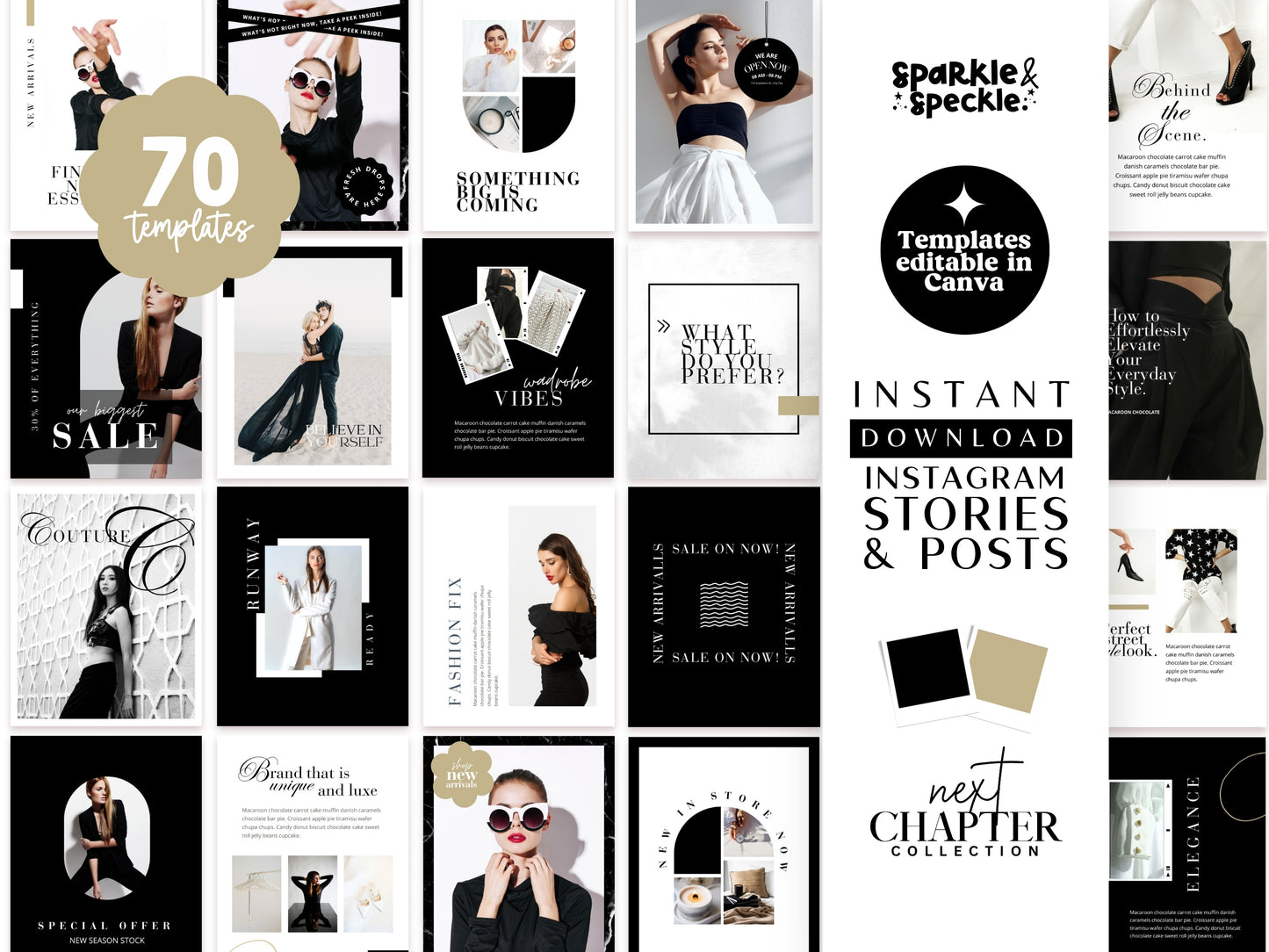 Luxury Black White Instagram Templates