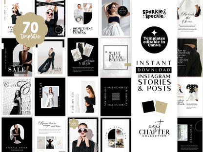 Luxury Black White Instagram Templates