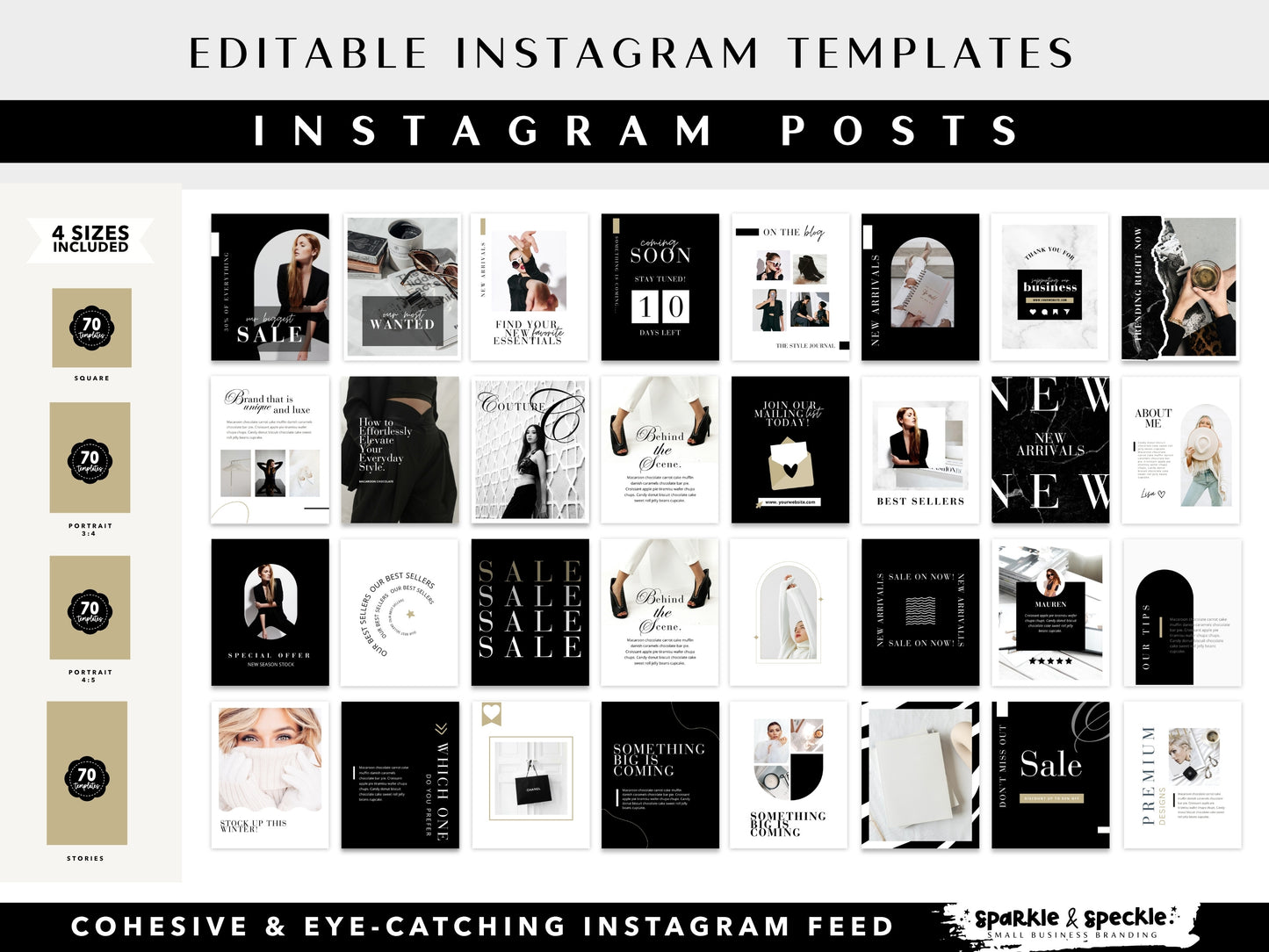 Luxury Black White Instagram Templates