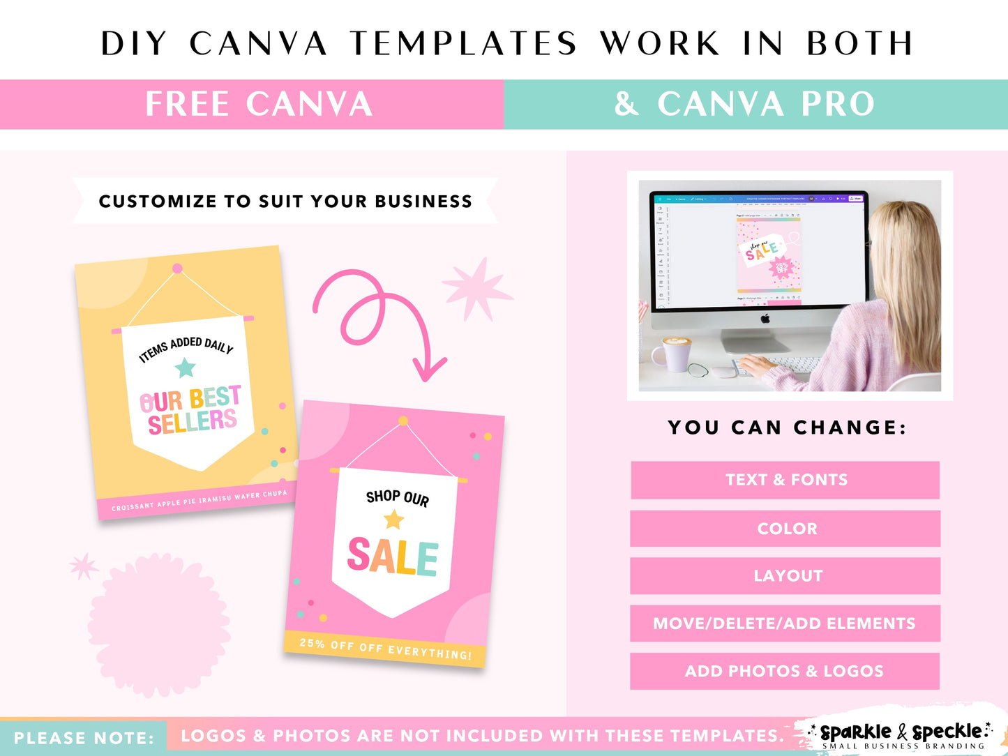 Editable Party Instagram Templates shown inside Canva, demonstrating how to customize colors, fonts, text, graphics, layouts, and product photos. Designed for balloon businesses, party planners, and celebration brands wanting to create professional Instagram posts and stories while maintaining consistent social media branding.