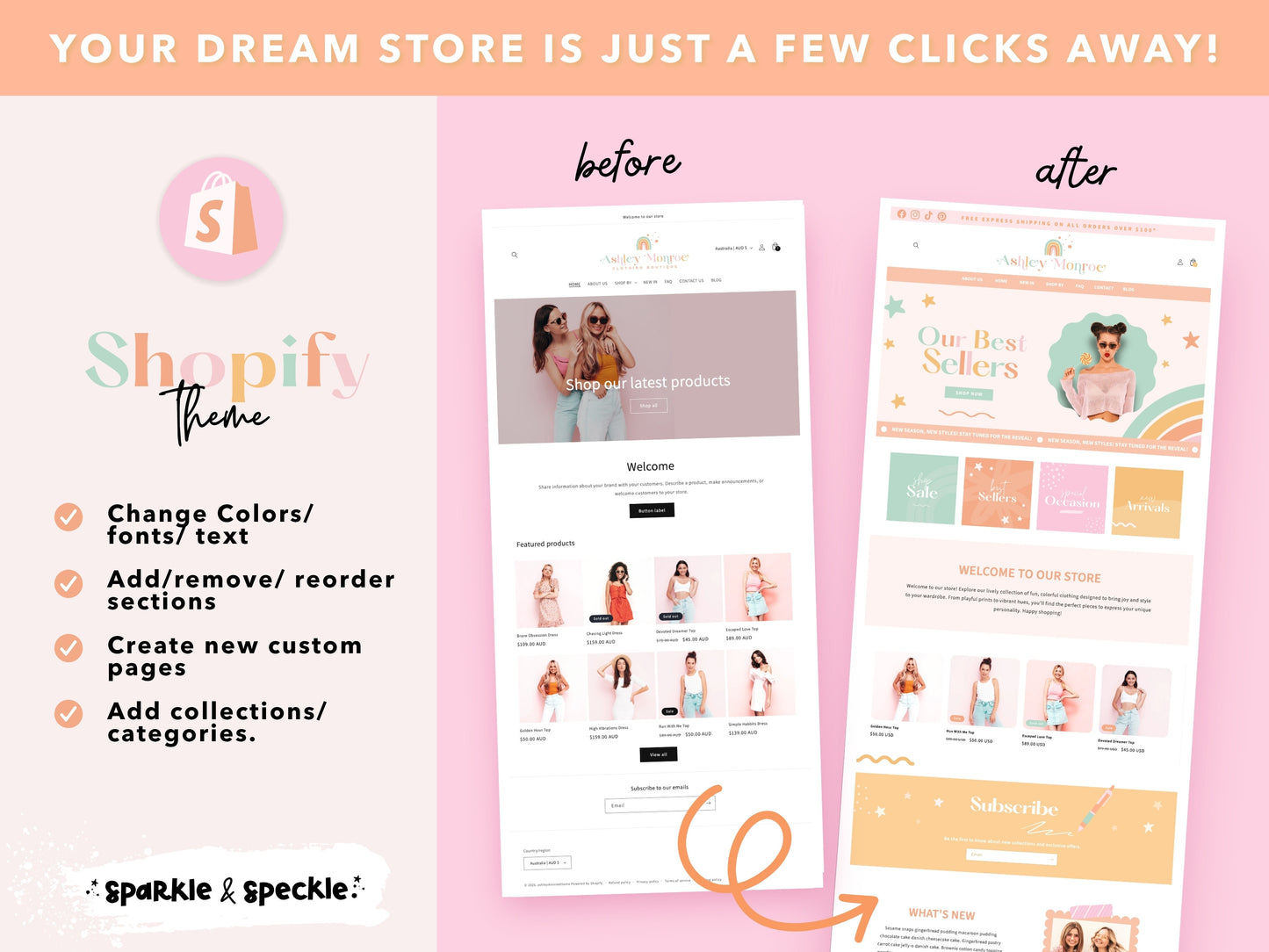 Rainbow Feminine Shopify Theme