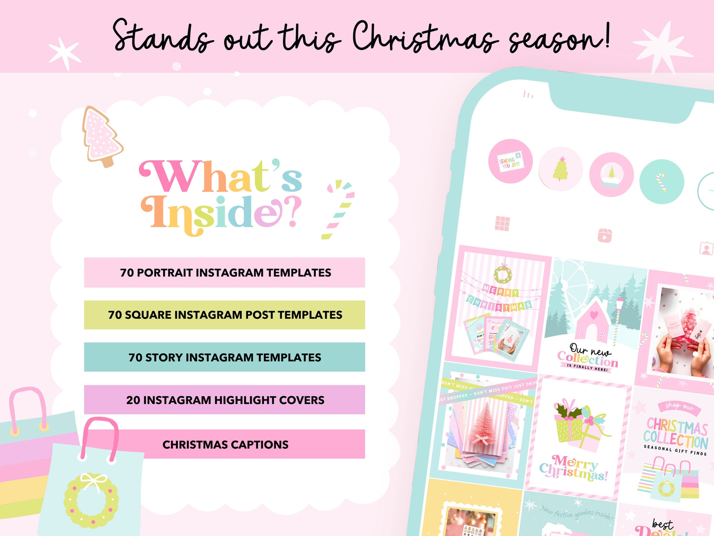 Pastel Christmas Instagram Templates